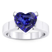 Heart Solitaire Ring Ceylon Blue Sapphire 3 Carats Women's Jewellery