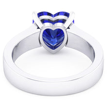 Heart Solitaire Ring Ceylon Blue Sapphire 3 Carats Women's Jewellery