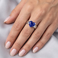 Heart Solitaire Ring Ceylon Blue Sapphire 3 Carats Women's Jewellery