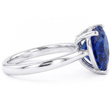 Heart Solitaire Sri Lankan Sapphire Ring 2.50 Carats White Gold 14K