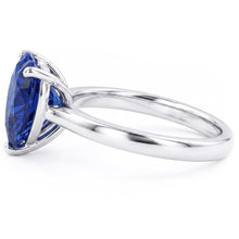Heart Solitaire Sri Lankan Sapphire Ring 2.50 Carats White Gold 14K