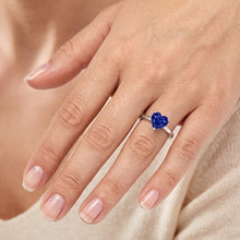 Heart Solitaire Sri Lankan Sapphire Ring 2.50 Carats White Gold 14K
