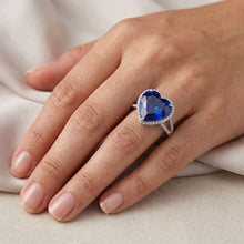 Heart Sri Lanka Sapphire Natural Earth Mined DIAMOND ( NOT LAB GROWN )s White Gold 14K Ring 9.50 Carat