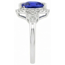 Heart Sri Lanka Sapphire Round Natural Earth Mined DIAMOND ( NOT LAB GROWN )s 8.26 Ct. Ring Gold White 14K
