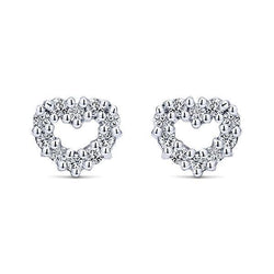 Heart Studs Earring 3 Ct Gorgeous Brilliant Cut Real Diamonds White Gold
