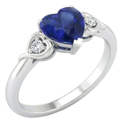 Natural Sapphire Ring 1.75ct - White Gold 14K