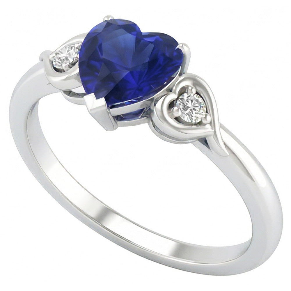 natural round sapphire 1.75ct ring close up detail