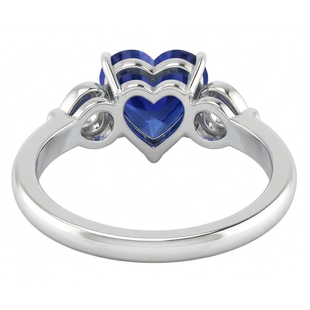 natural round sapphire 1.75ct ring profile view
