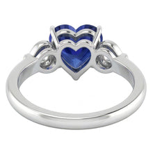 natural round sapphire 1.75ct ring profile view