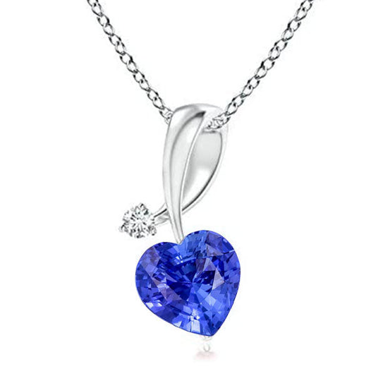 Real Royal Blue Sapphire Precious Stone Pendant – main view