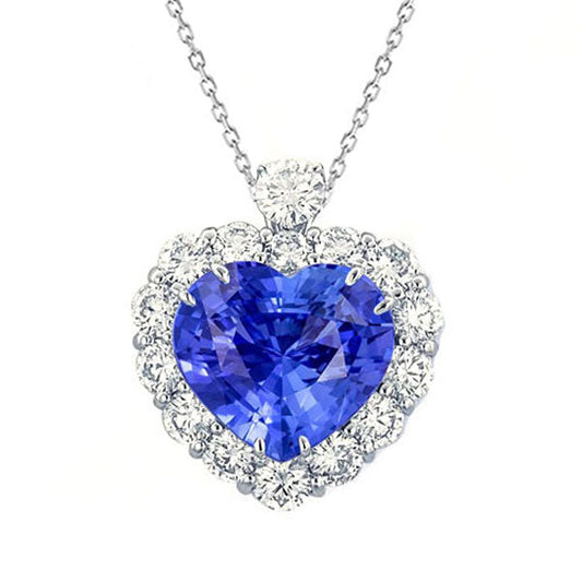 Real Blue Sapphire Stone Pendant Necklace – main view
