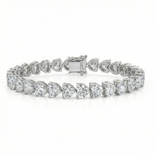 Heart Lab Grown Diamond Tennis Bracelet 30 Carats White Gold 10k
