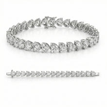 Heart Lab Grown Diamond Tennis Bracelet 30 Carats White Gold 10k