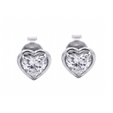 Heart Cut Lab Grown Diamonds 1.50 Carat White Gold Stud Earring