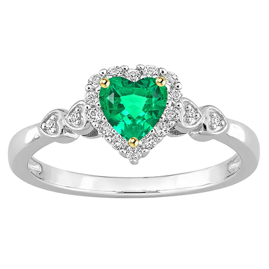 Colombian Emerald Gemstone Ring 1-ct 14 Karat Two Tone Gold – main view
