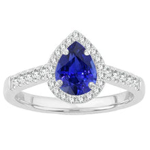 Royal Blue Sapphire Gemstone Ring 1.50-ct 14K White Gold – main view
