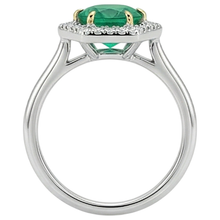 Radiant Colombian Emerald Precious Stone Ring 2.50 ct – top view