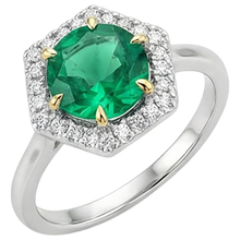 Colombian Emerald Precious Stone Ring 2.50-ct 14 Karat Two Tone Gold – side view