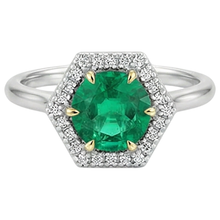 Radiant Colombian Emerald Precious Stone Ring 2.50 ct – front view