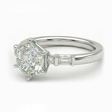 Natural Diamond Engagement Ring – side view