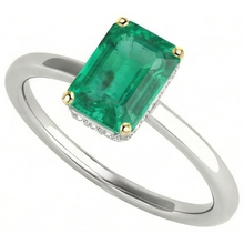 Genuine Colombian Emerald Colored Stone Ring – side view