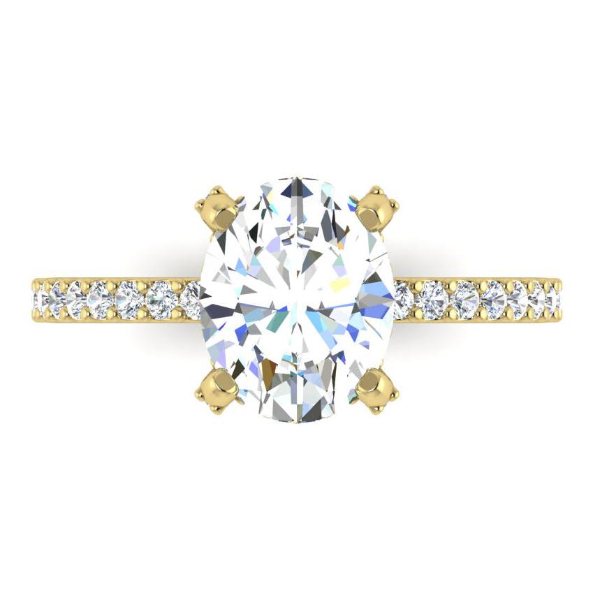 Hidden Halo Oval Pave Real Diamond Ring