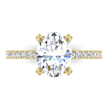 Hidden Halo Oval Pave Real Diamond Ring