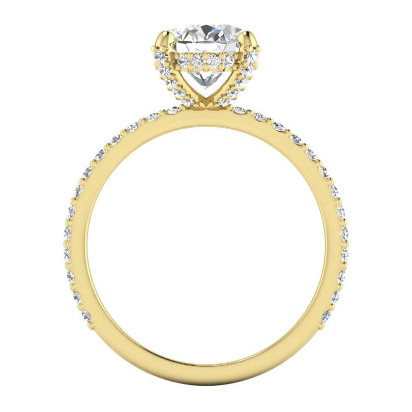 Hidden Halo Oval Pave Real Diamond Ring