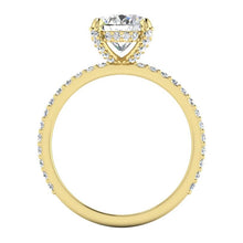 Hidden Halo Oval Pave Real Diamond Ring