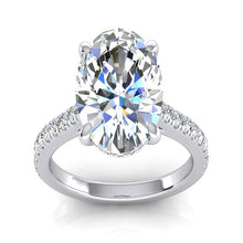 Hidden Halo Oval Diamond Engagement Ring With Accents 5.50 Carats