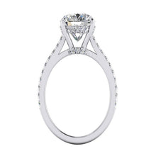 Hidden Halo Oval Diamond Engagement Ring With Accents 5.50 Carats
