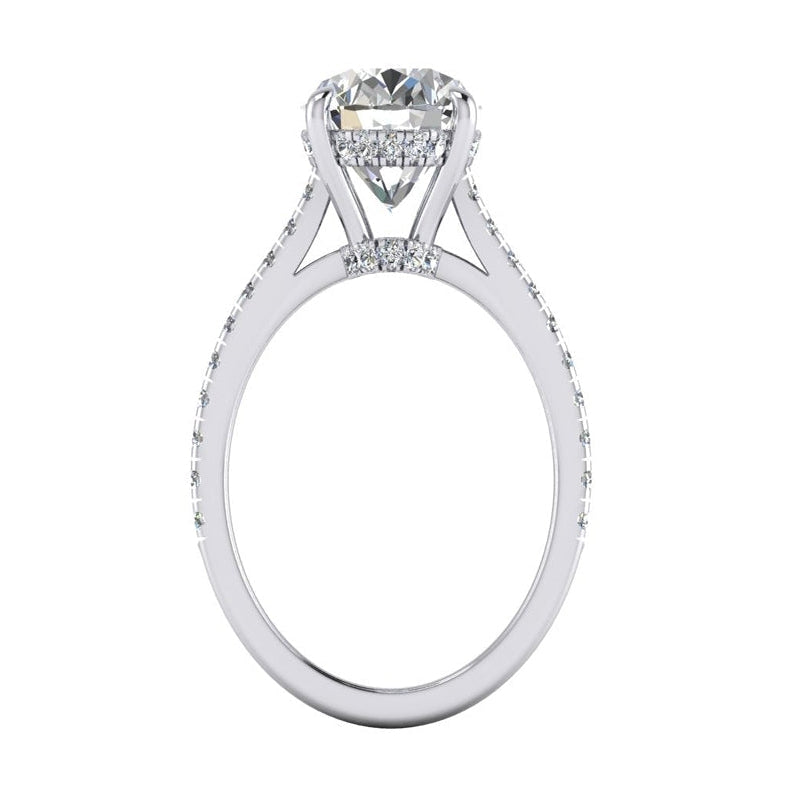 Hidden Halo Oval Diamond Engagement Ring With Accents 5.50 Carats