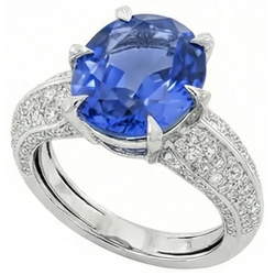 High Quality Sapphire And Natural Earth Mined DIAMOND ( NOT LAB GROWN ) Ring