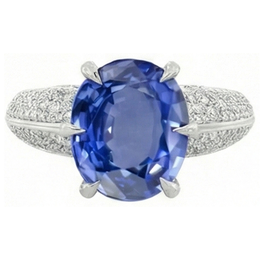 High Quality Sapphire And Natural Earth Mined DIAMOND ( NOT LAB GROWN ) Ring