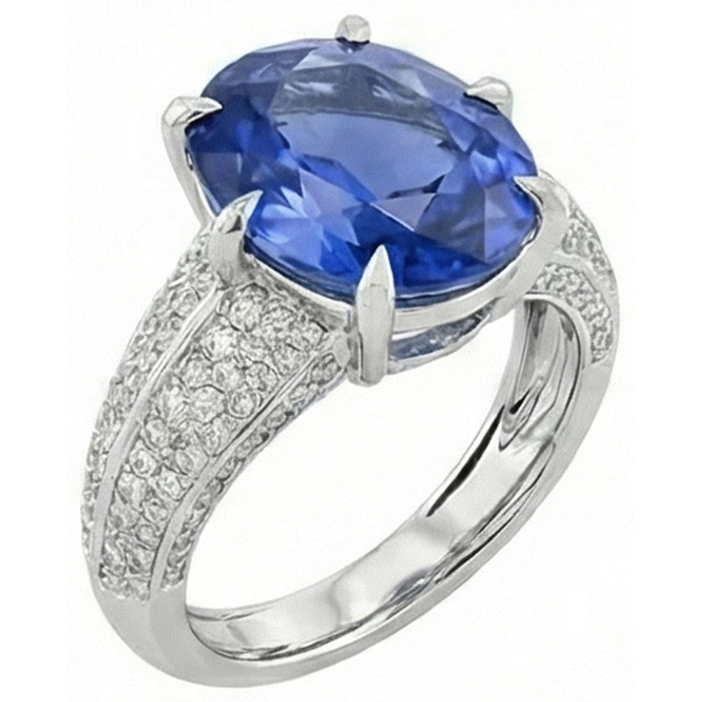 High Quality Sapphire And Natural Earth Mined DIAMOND ( NOT LAB GROWN ) Ring