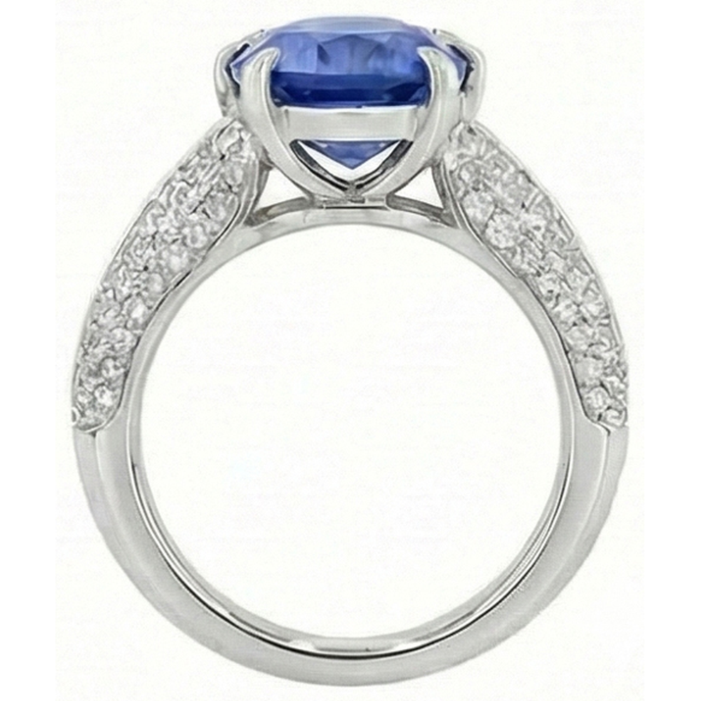 High Quality Sapphire And Natural Earth Mined DIAMOND ( NOT LAB GROWN ) Ring