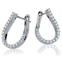 Hoop Earrings New 14K White Gold 4 Ct Real Brilliant Cut Diamonds Women