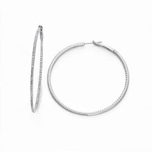 Hoop Earrings White Gold 14K Round Cut Real Small 1.80 Ct Diamonds Ladies