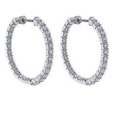 Hoop Earrings White Gold Gorgeous 5.70 Ct Brilliant Cut Genuine Natural Earth Mined Diamonds Lady