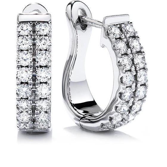 Hoop Earrings White Gold Gorgeous Round Brilliant Cut 3.20 Ct Real Diamonds
