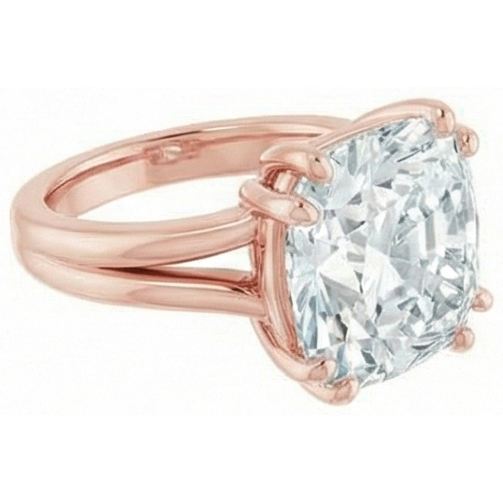 Huge 8 Carat Cushion Natural Earth Mined Diamond Ring