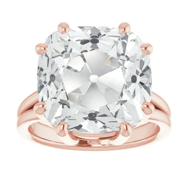 Huge 8 Carat Real Cushion Diamond Ring