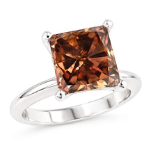 Huge Champagne Radiant Cut 3 Ct Genuine Natural Earth Mined Diamond Gemstone Engagement Ring