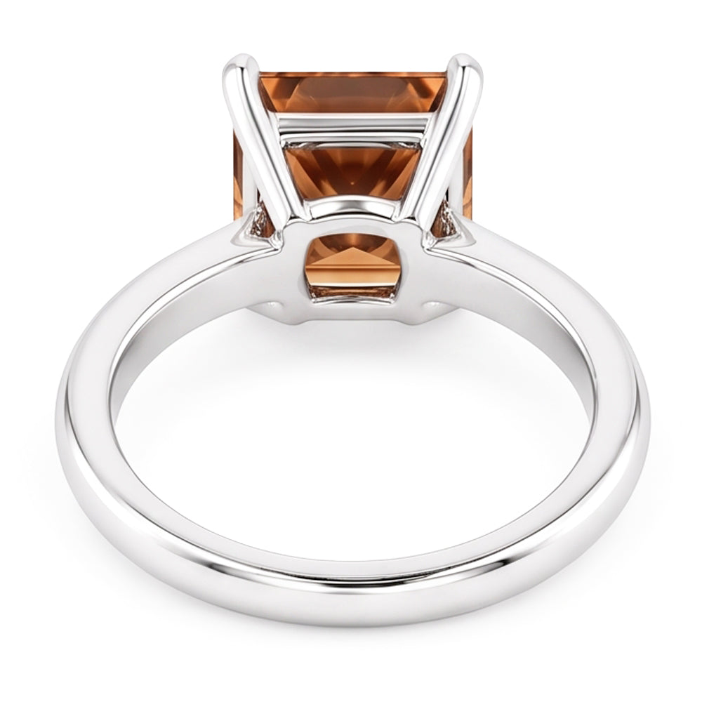 Huge Champagne Radiant Cut 3 Ct Genuine Natural Earth Mined Diamond Gemstone Engagement Ring