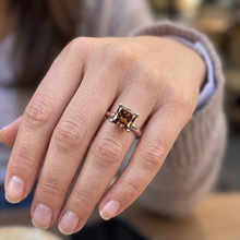 Huge Champagne Radiant Cut 3 Ct Genuine Natural Earth Mined Diamond Gemstone Engagement Ring