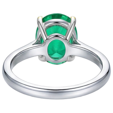 Emerald Oval Gemstone Ring in 14K Two Tone Gold – back view