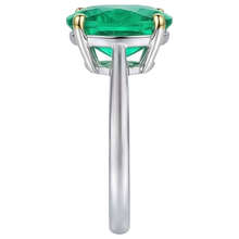 Emerald Gemstone Ring 5-ct 14K Two Tone Gold – profile view