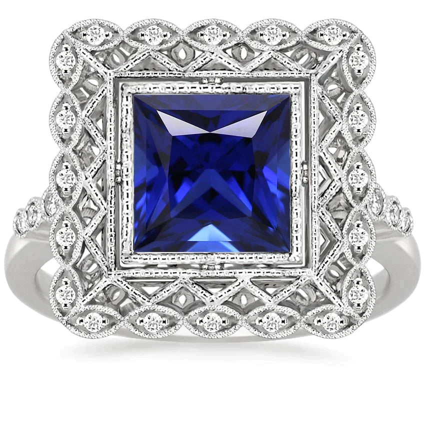 Huge Sapphire Antique Style Ring