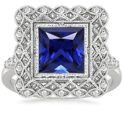 Huge Sapphire Antique Style Ring