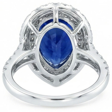 Huge Sapphire Double Halo Ring